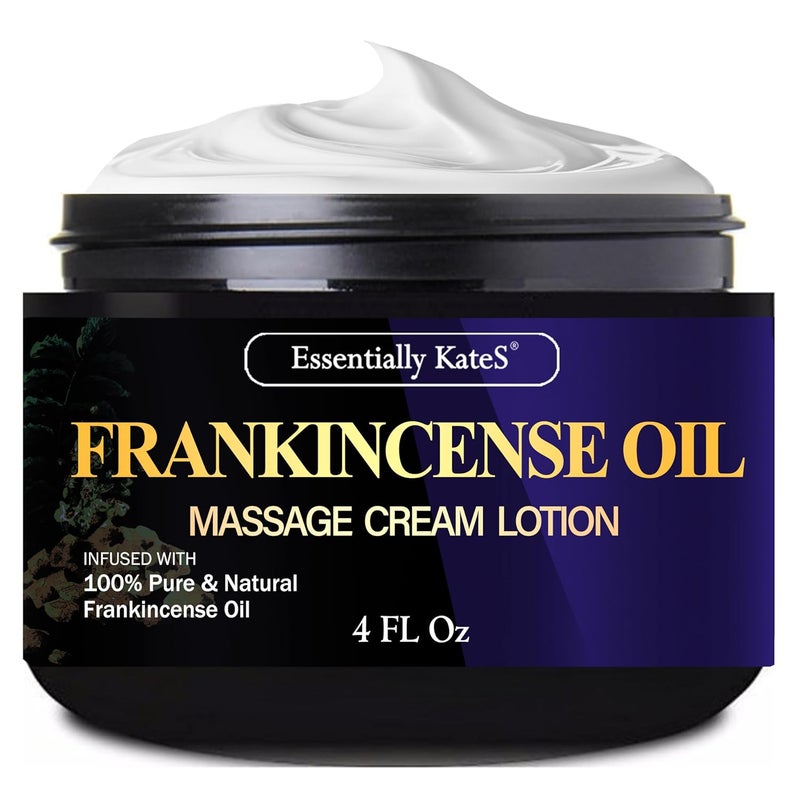 Essentially KateS Frankincense Massage Lotion 4 Fl Oz - Infused with Ceramid 1, 3 and 6II - Fight stifffness in Knees, Elbows, Hips, Hands, Shoulders and Legs. - Image 1